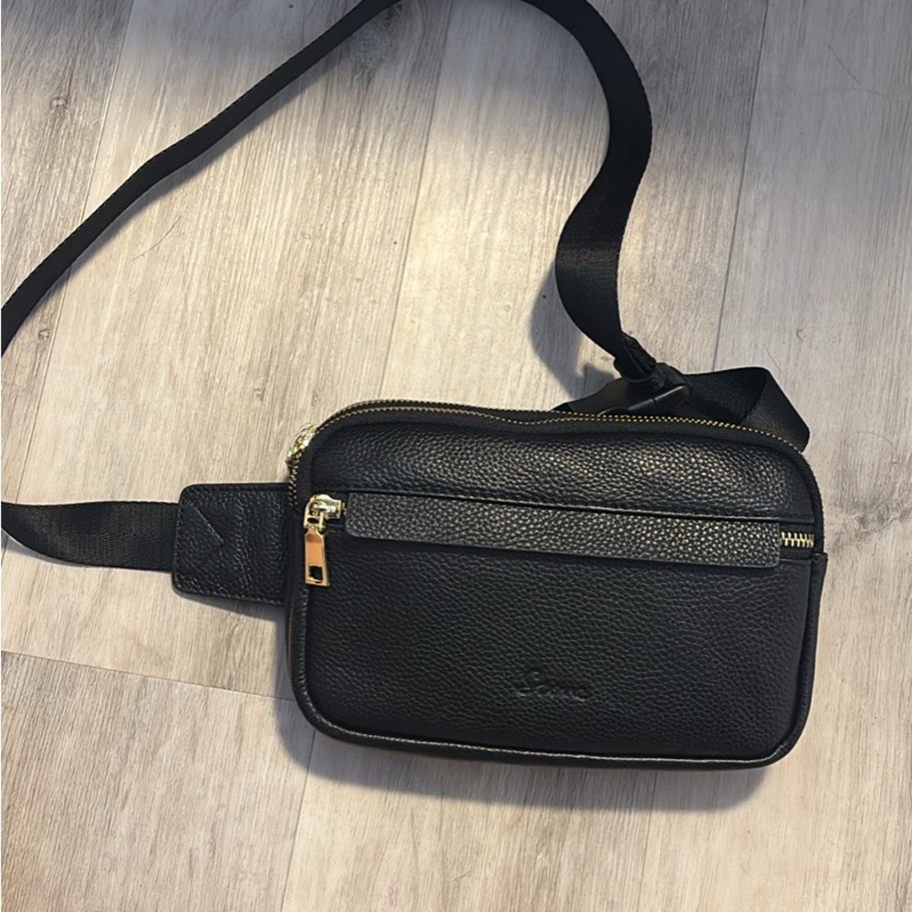 Black Leather Crossbody Bag